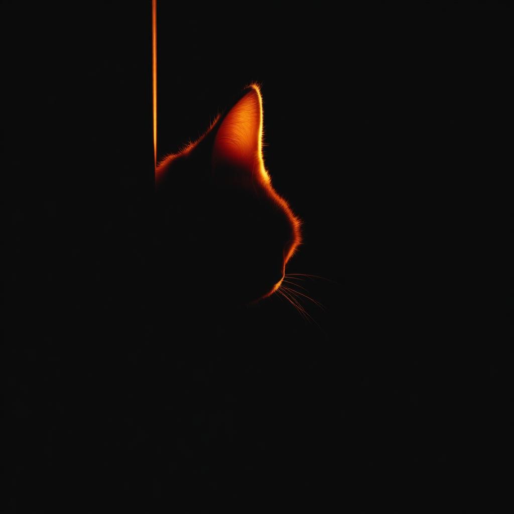 A curious cat peeking into the studio from the dark